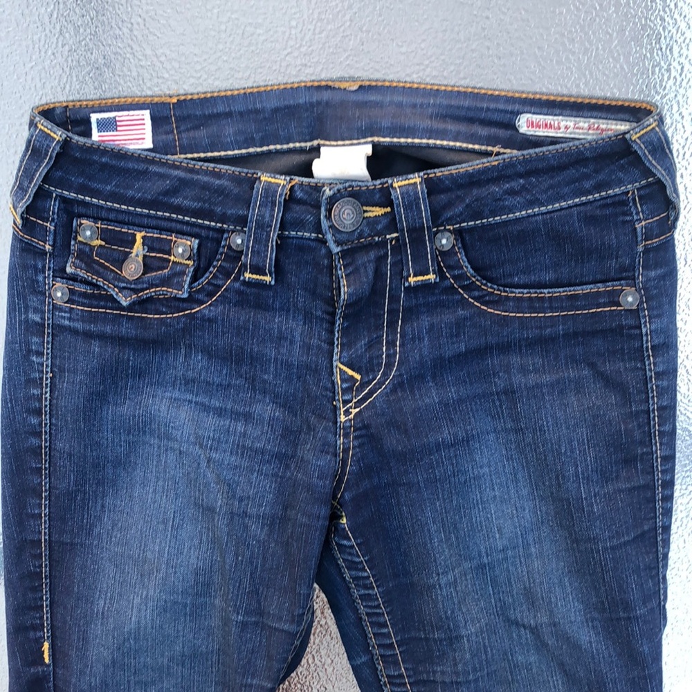 True Religion Serena Skinny Dark Wash Style WCJ-N96CR8 Inseam 29” Size 28 - Picture 4 of 14